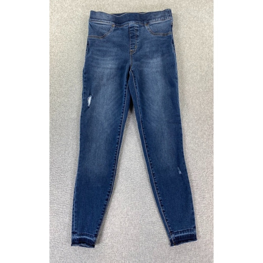 Spanx Womens Sz Med Distressed Ankle Skinny Jeans Med Wash Modern Stretch Modern
